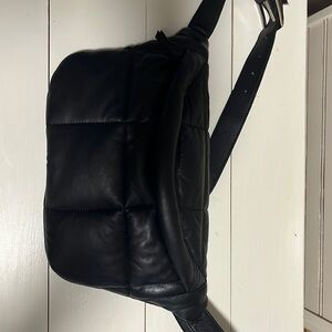Stylism Denmark brand soft leather oversized crossbody bag nwt black